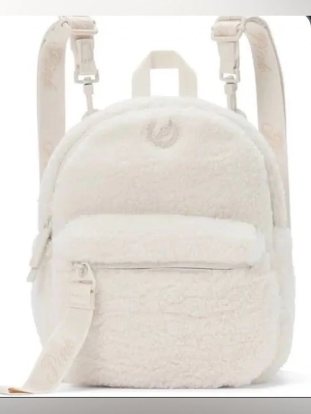 Victoria's Secret PINK White Fuzzy Sherpa Mini Convertible Bckpck.NWT in plastic